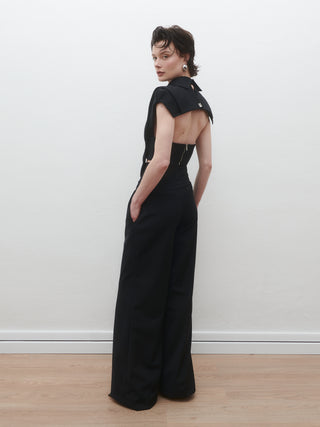 Mallory Panelled Waist Pants in Black