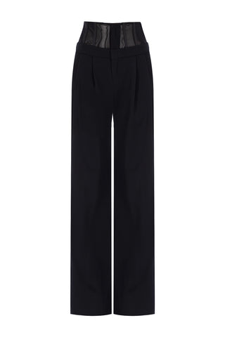 Mallory Panelled Waist Pants in Black