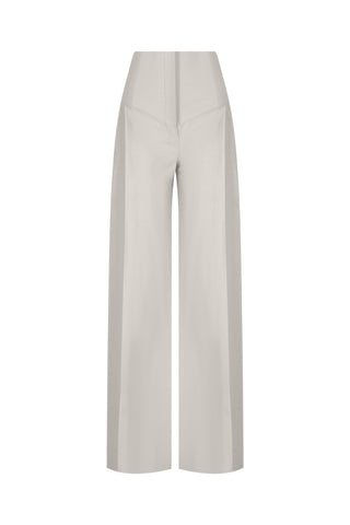 Mona Sheer Panel Trousers in Ice Grey