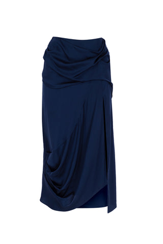 Soraya Silk Skirt In Navy