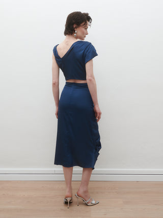 Soraya Silk Set In Navy