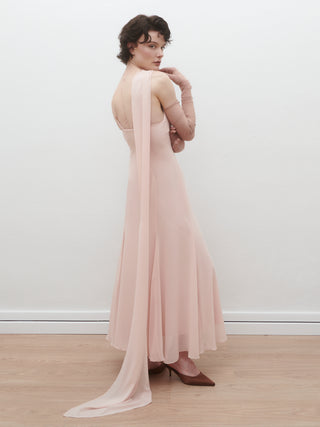 Elani Midi Dress in Salmon