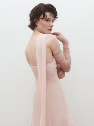 Elani Midi Dress in Salmon